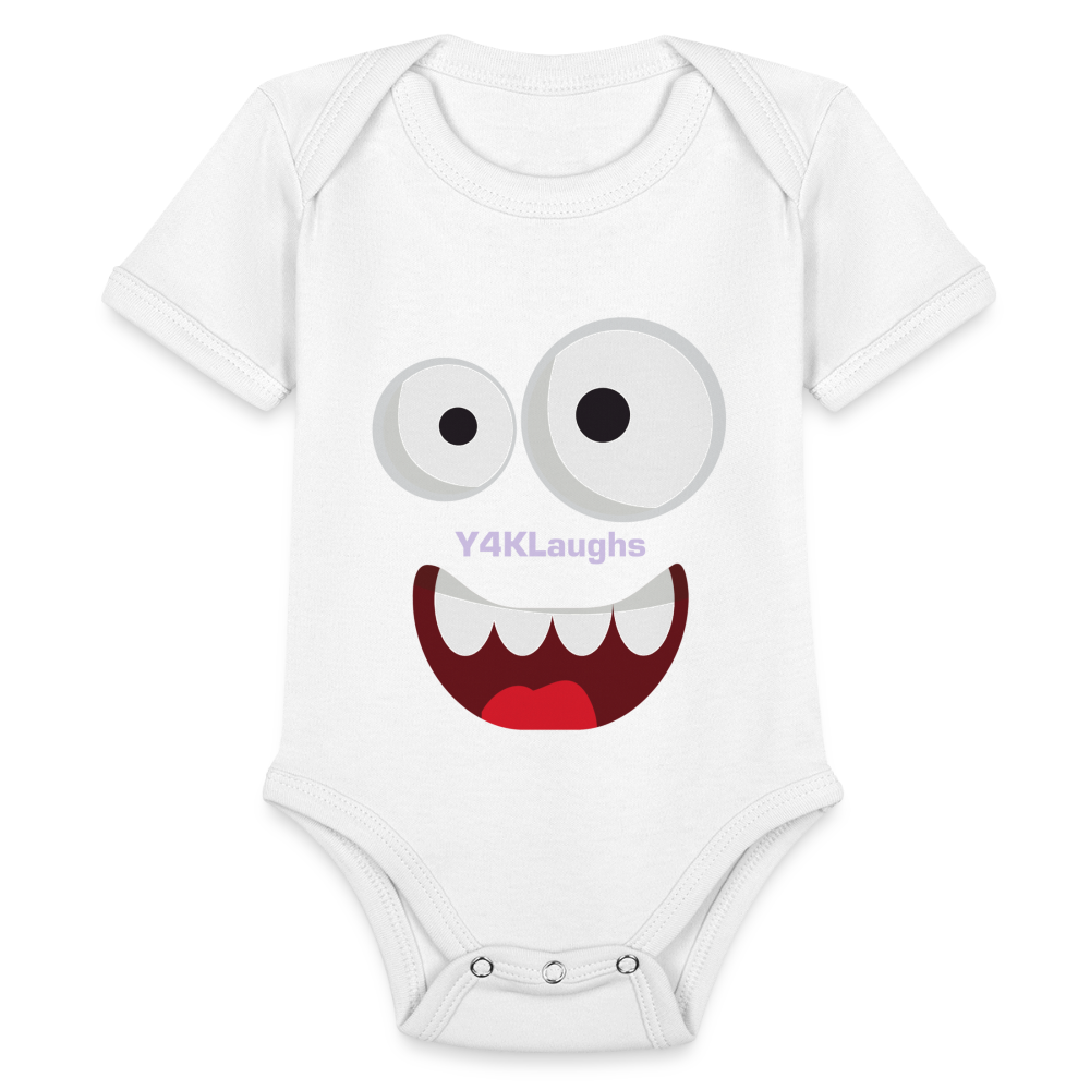 Organic Short Sleeve Baby Bodysuit white