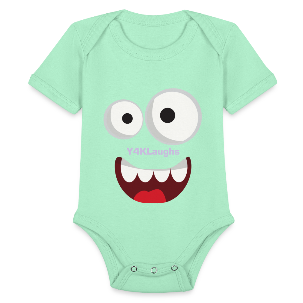 Organic Short Sleeve Baby Bodysuit light mint