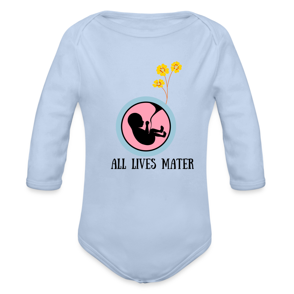 Organic Long Sleeve Baby Bodysuit sky