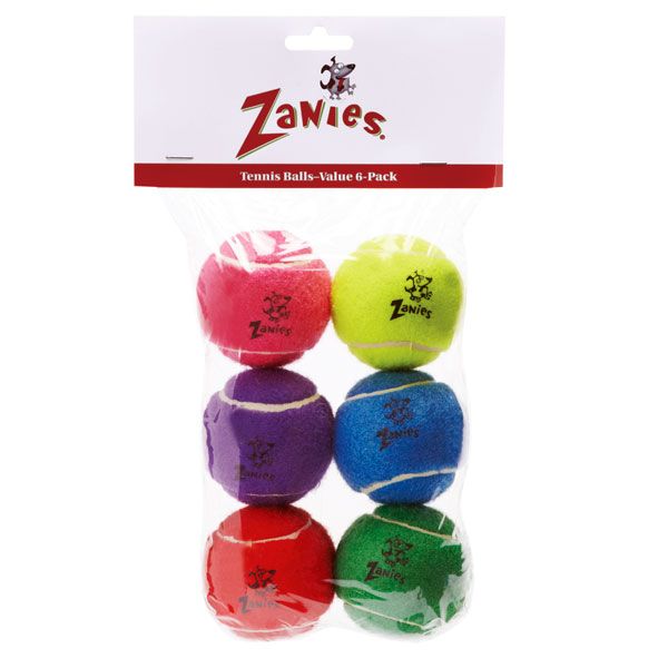 Zanies® Tennis Balls 2.5" 6-PACK Assorted colors Default Title