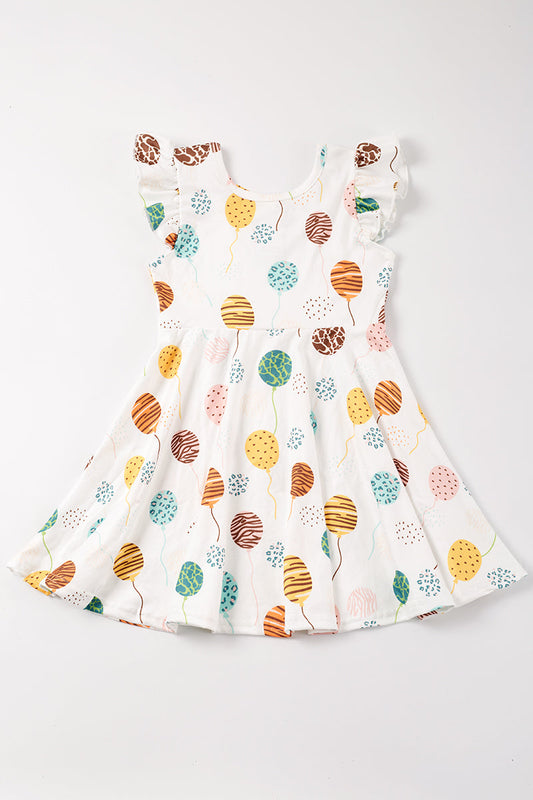 Leopard balloon ruufle twirl dress