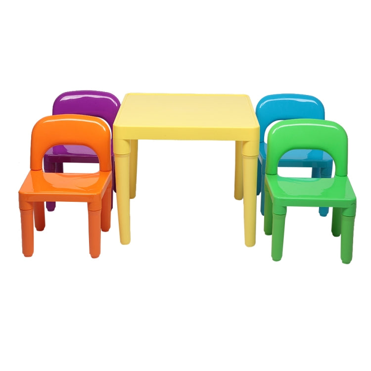 5 in 1 Children Plastic Table + 4 Chairs Set, Table Size: