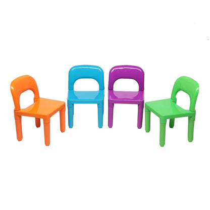 5 in 1 Children Plastic Table + 4 Chairs Set, Table Size: